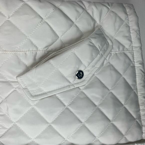 Lauren Ralph Lauren women's large white quilted crest diamond vest puffer cold - Picture 6 of 14